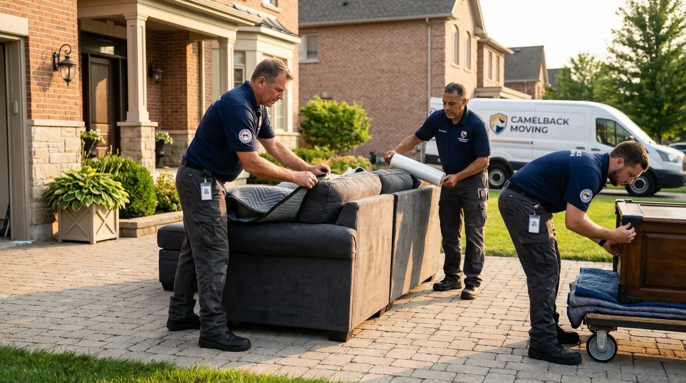 Large estate moving crew wrapping furniture in Brandon, SD