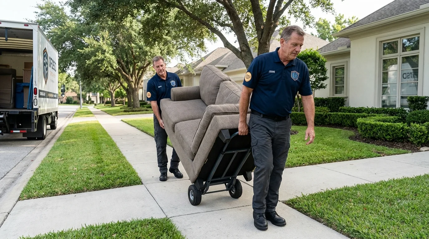 Local residential moving crew loading furniture in Brandon, SD